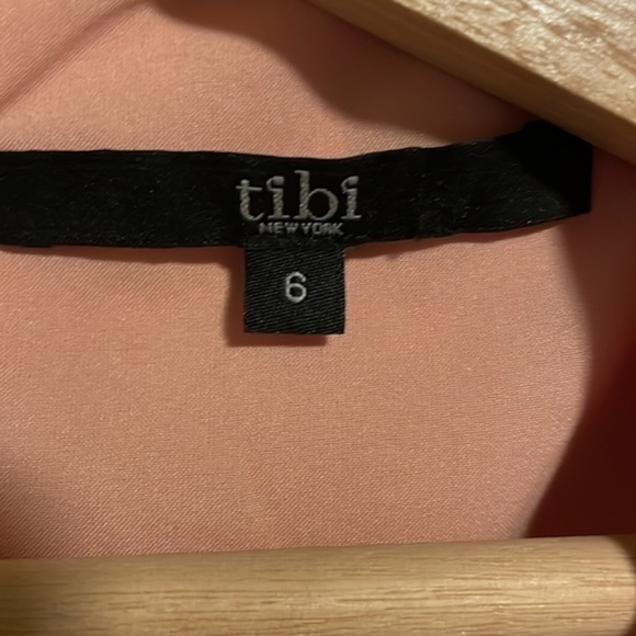 Tibi Colorblock Silk Sheath‎ Mini Dress Women’s Size 6 Long Sleeve Red Navy - Picture 6 of 8